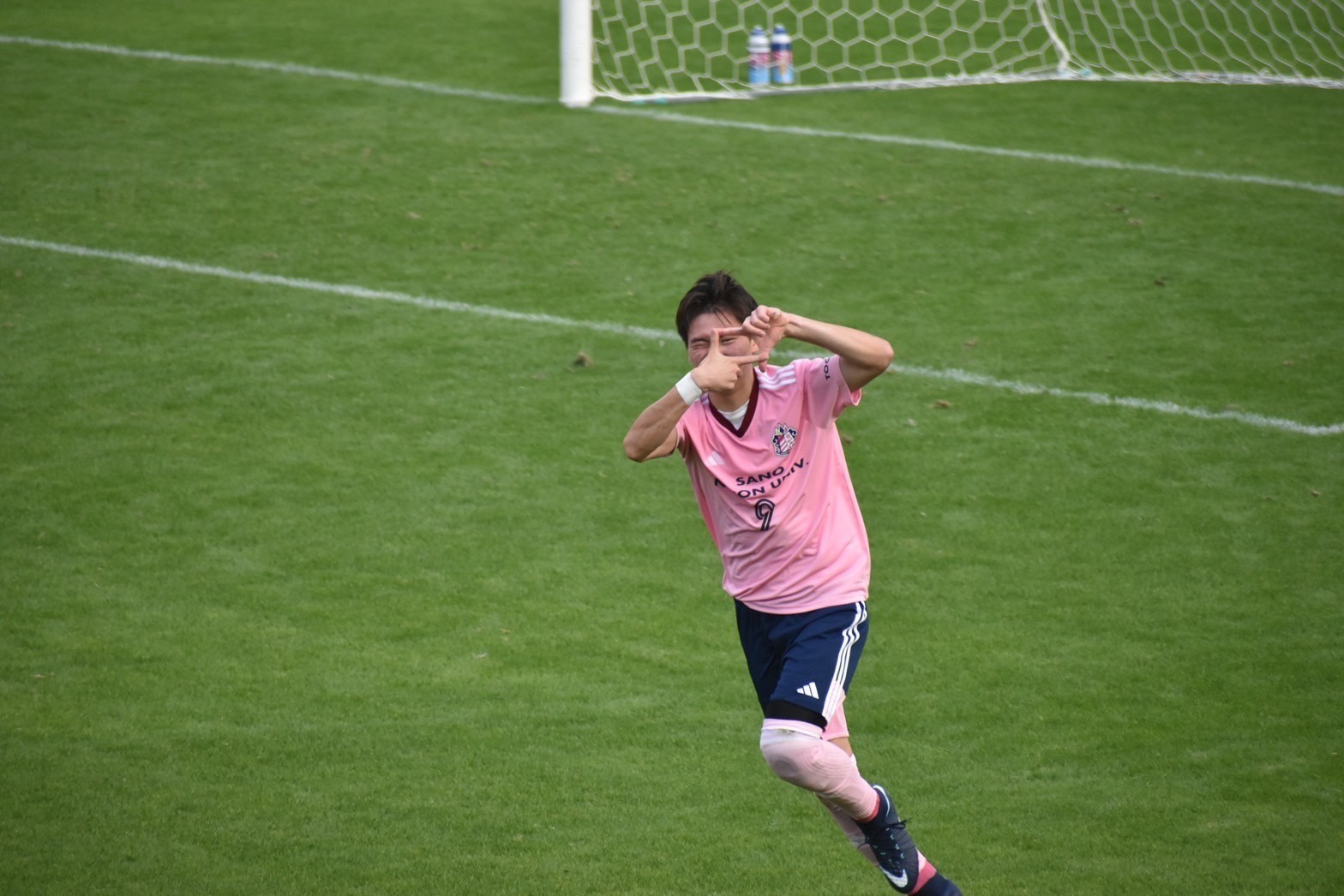 Celebrating a goal on the soccer field